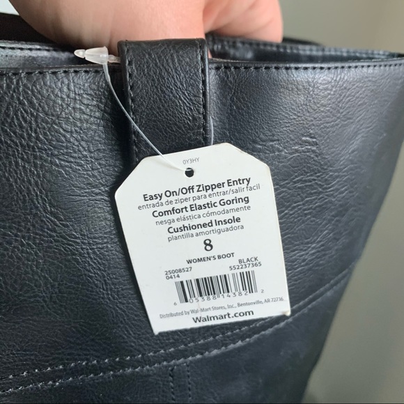 Faded glory black high boots - Picture 5 of 12